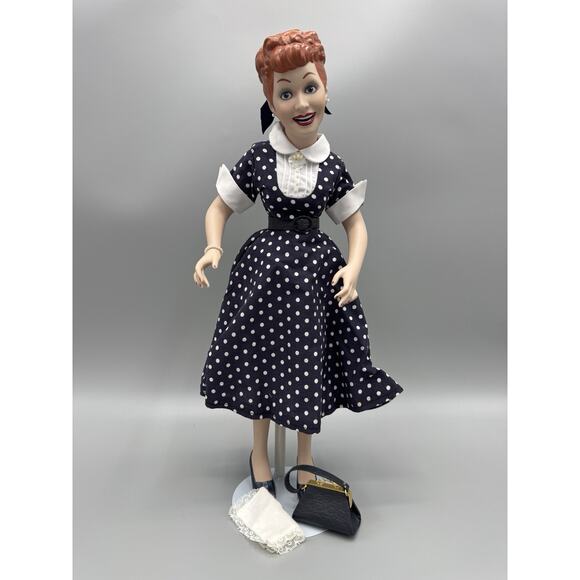 I Love Lucy Porcelain Doll Hamilton Collection 1990 W/ Stand & COA No Box READ - Picture 1 of 11